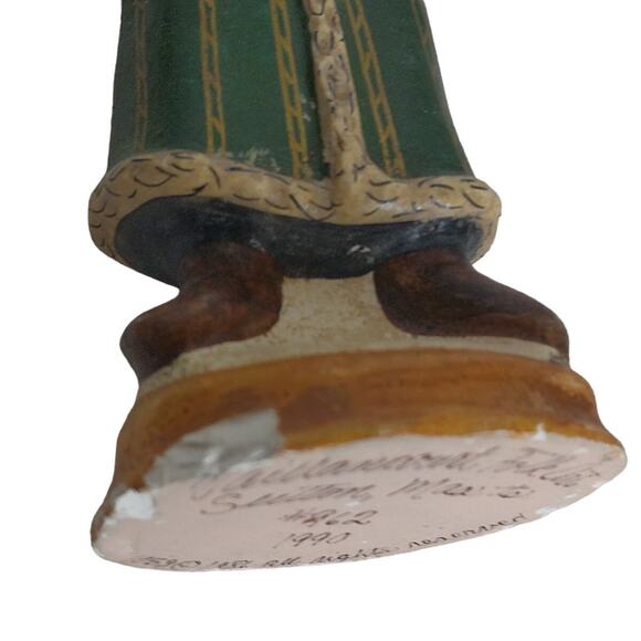 Vintage 1990 Vaillancourt Santa Claus Father Christmas Folk Art 9" READ - Picture 10 of 11